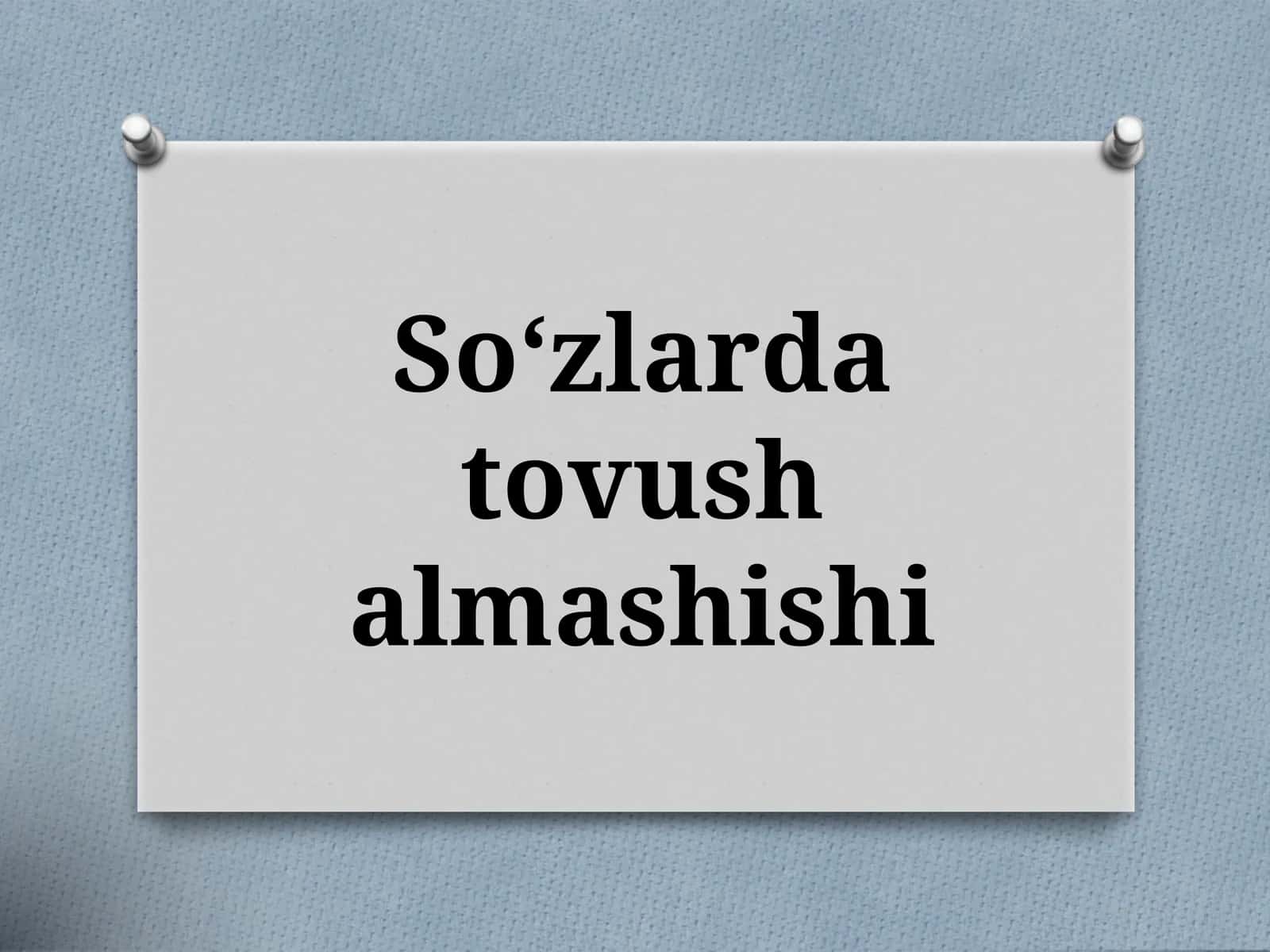 5-sinf. So'zlarda tovush almashishi