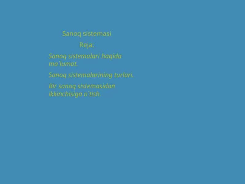 Sanoq sistemasi