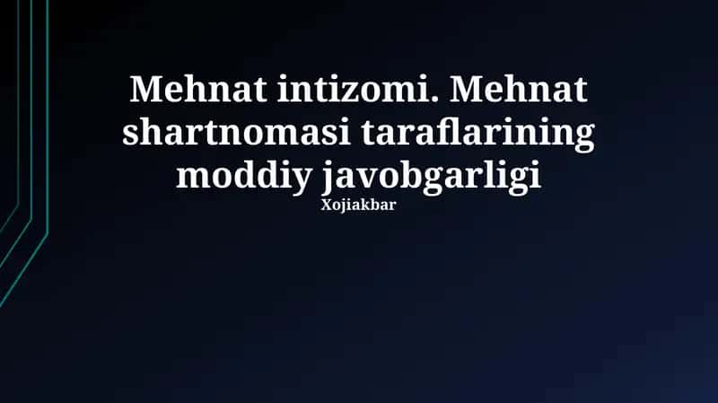 Mehnat intizomi