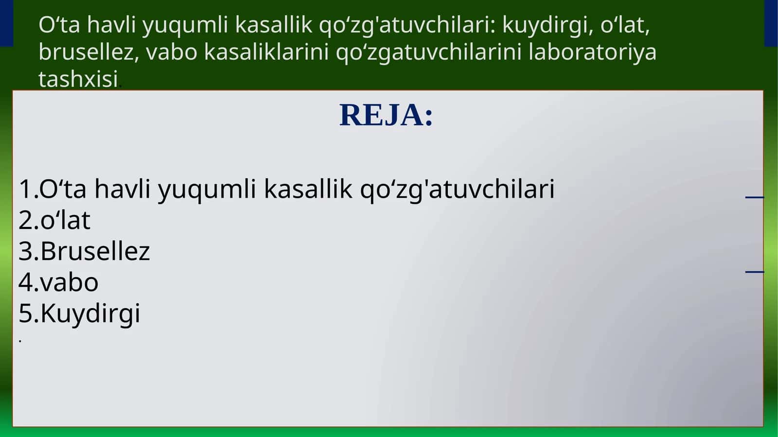 Oʻta havli yuqumli kasallik qoʻzg'atuvchilari O'lat, vabo kuydirgi brutselyoz