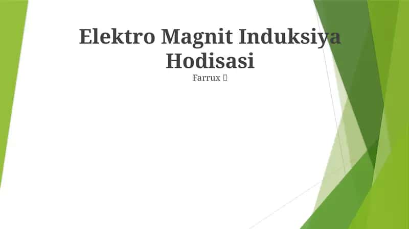 Elektro Magnit Induksiya Hodisasi
