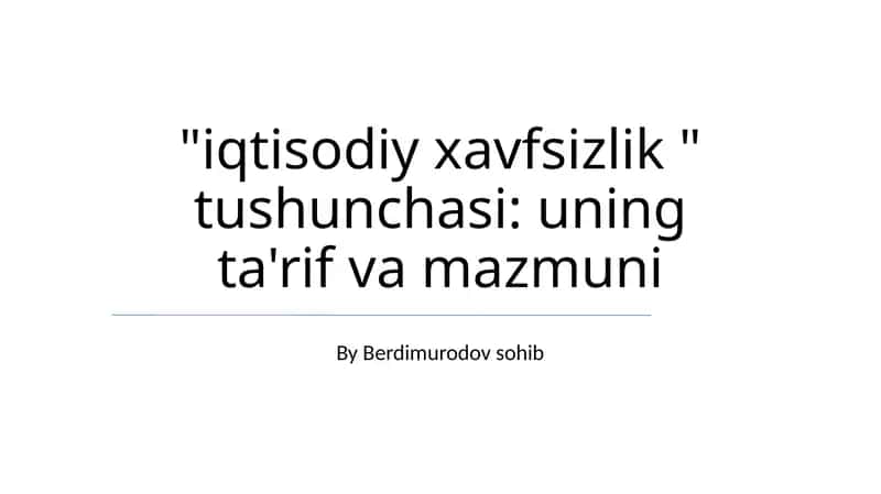 Iqtisodiy xavfsizlik