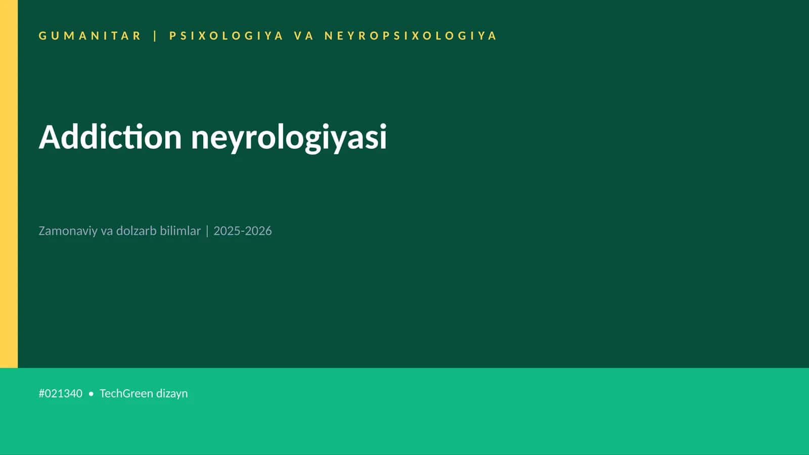 Addiction neyrologiyasi