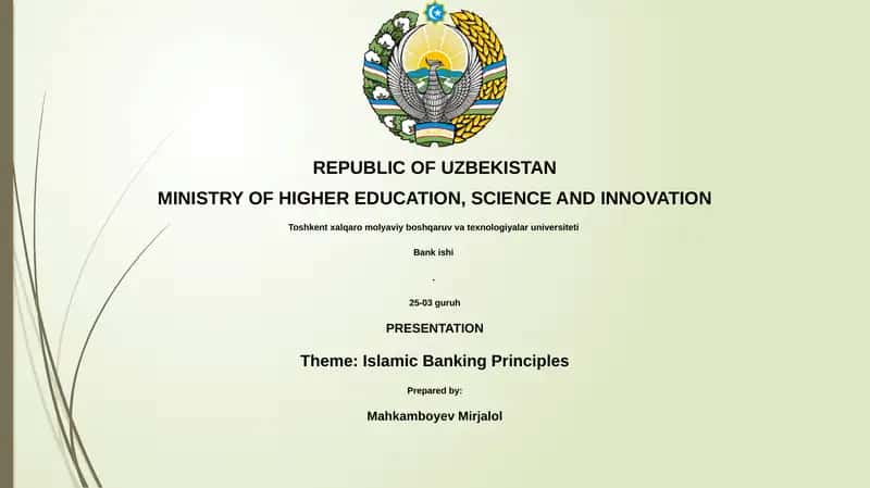 Islamic Banking Principles
