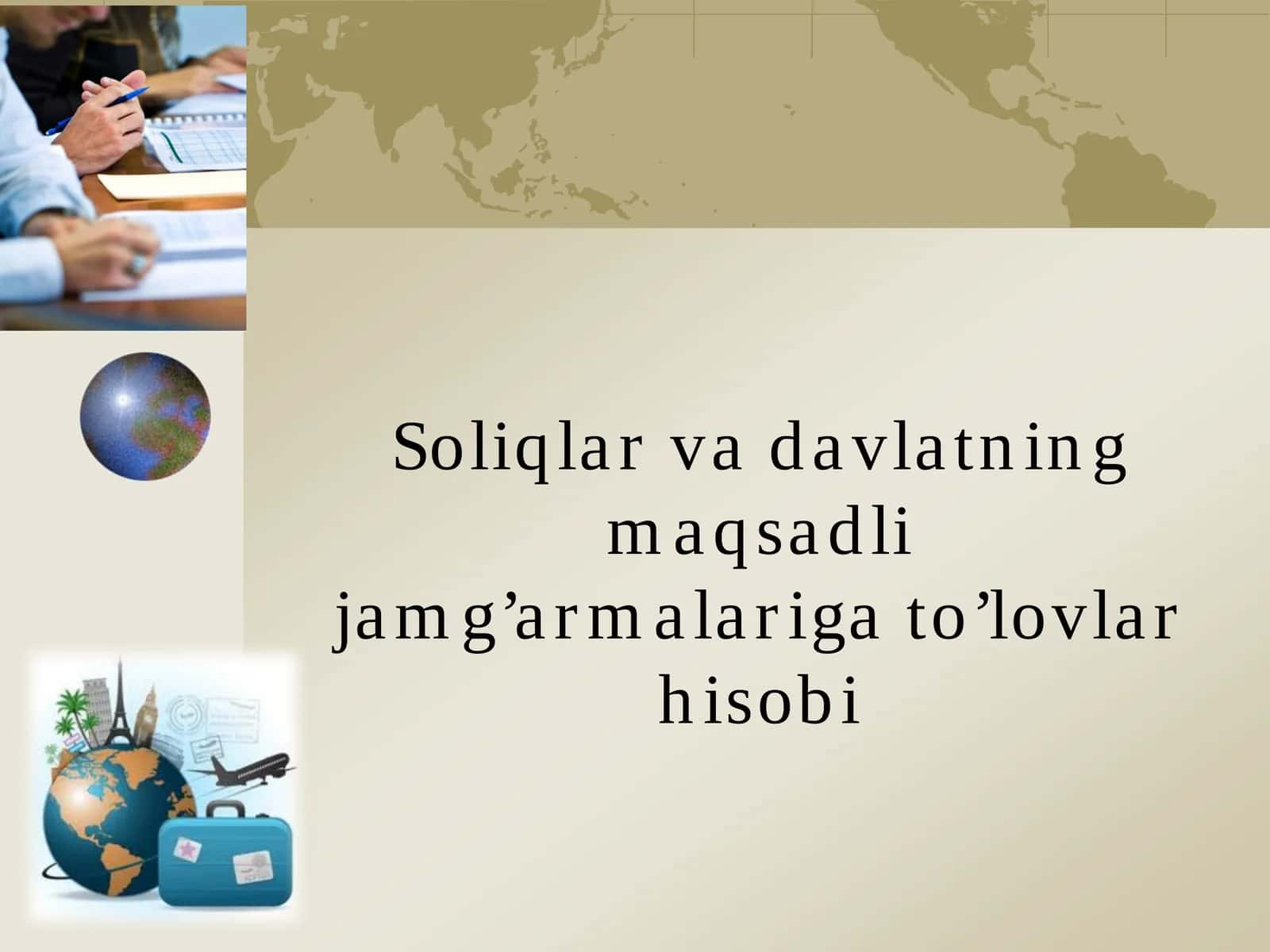 Soliqlar va davlatning maqsadli jamg’armalari gato’lovlar hisobi
