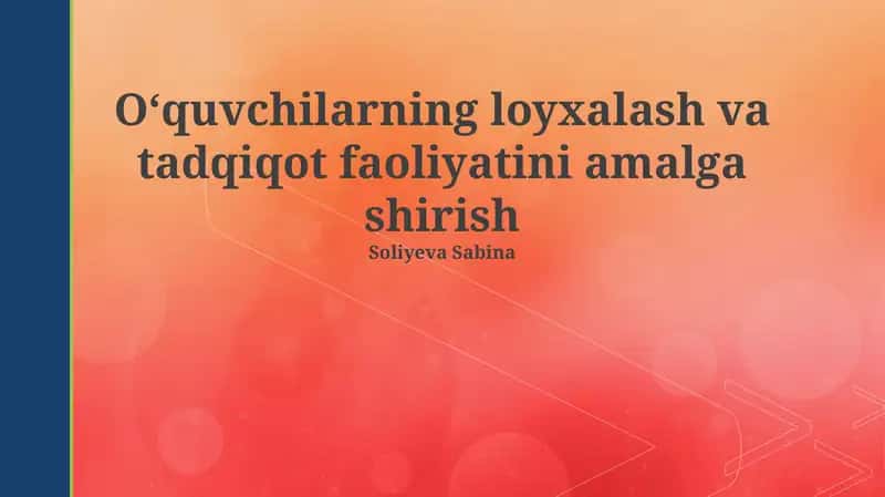 Talabalar Dizayn va Tadqiqot Faoliyati