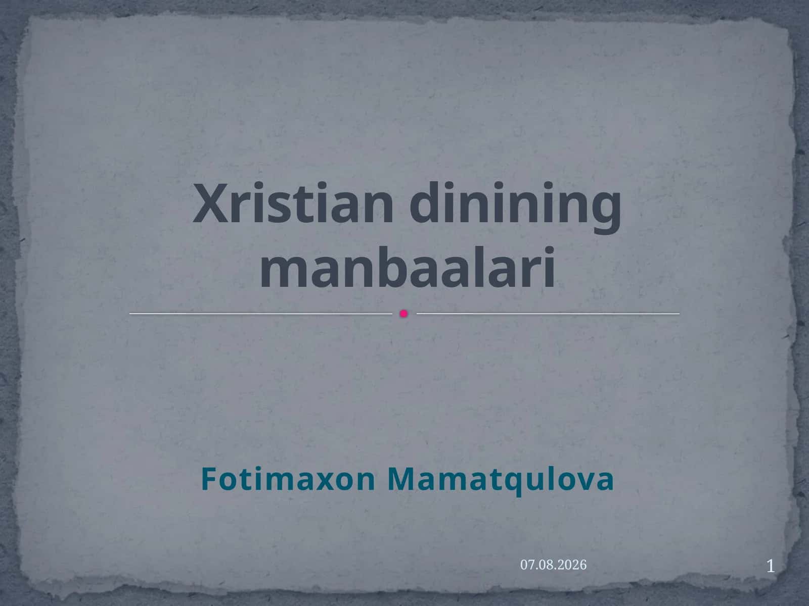 Fotimaxon Mamatqulova