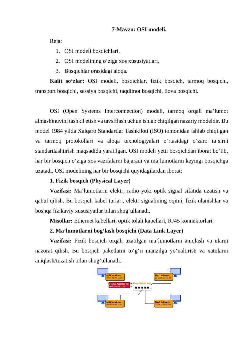 OSI modeli