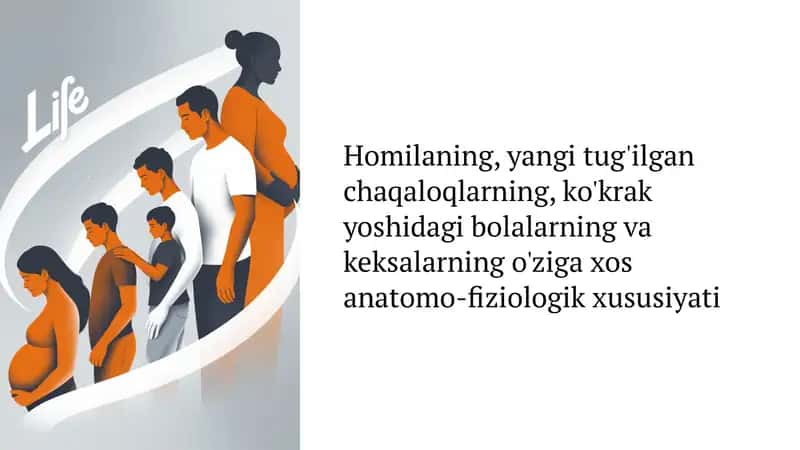 Homilaning, yangi tug'ilgan chaqaloqlarning, ko'krak yoshidagi bolalarning va keksalarning o'ziga xos anatomo-fiziologik xususiyati