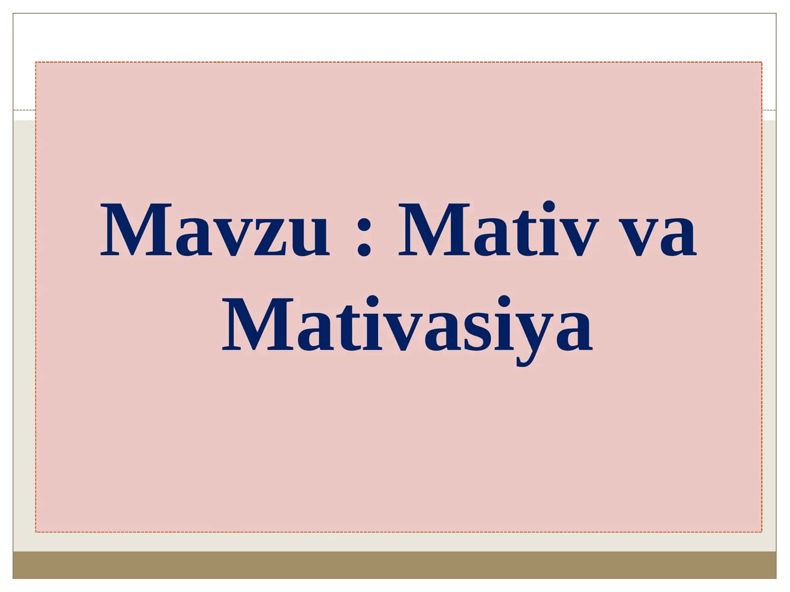 Motivatsiya