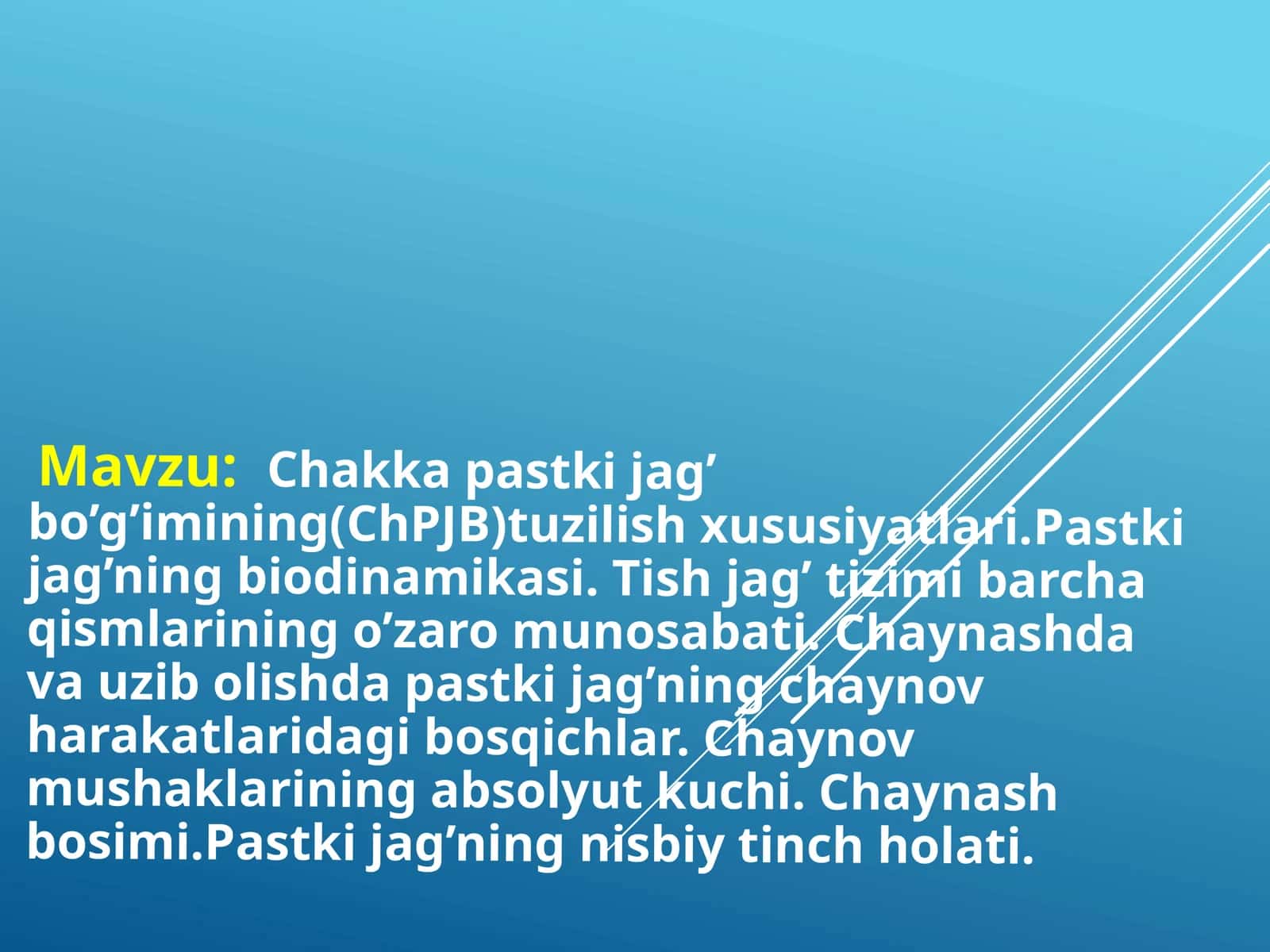 Chakkapastkijag’bo’g’imining(ChPJB)tuzilishxususiyatlari
