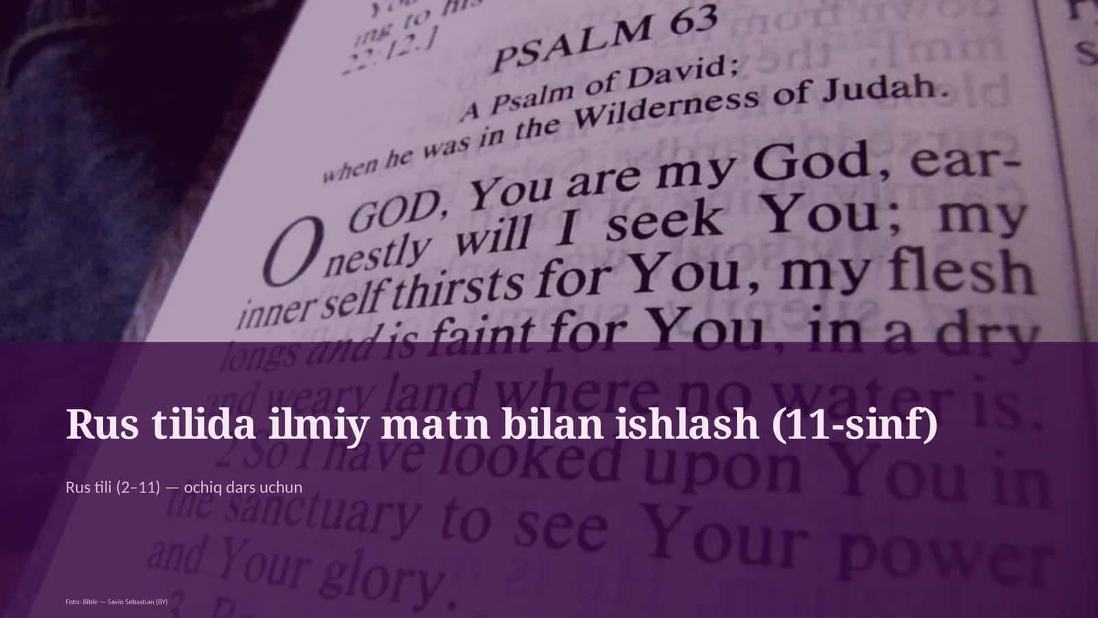 Rus tilida ilmiy matn bilan ishlash (11-sinf)