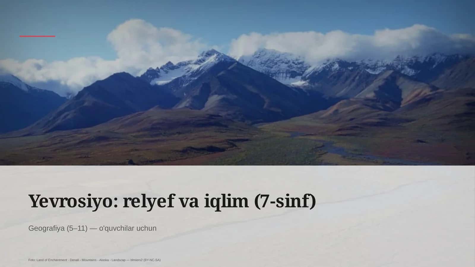 Yevrosiyo: relyef va iqlim (7-sinf)