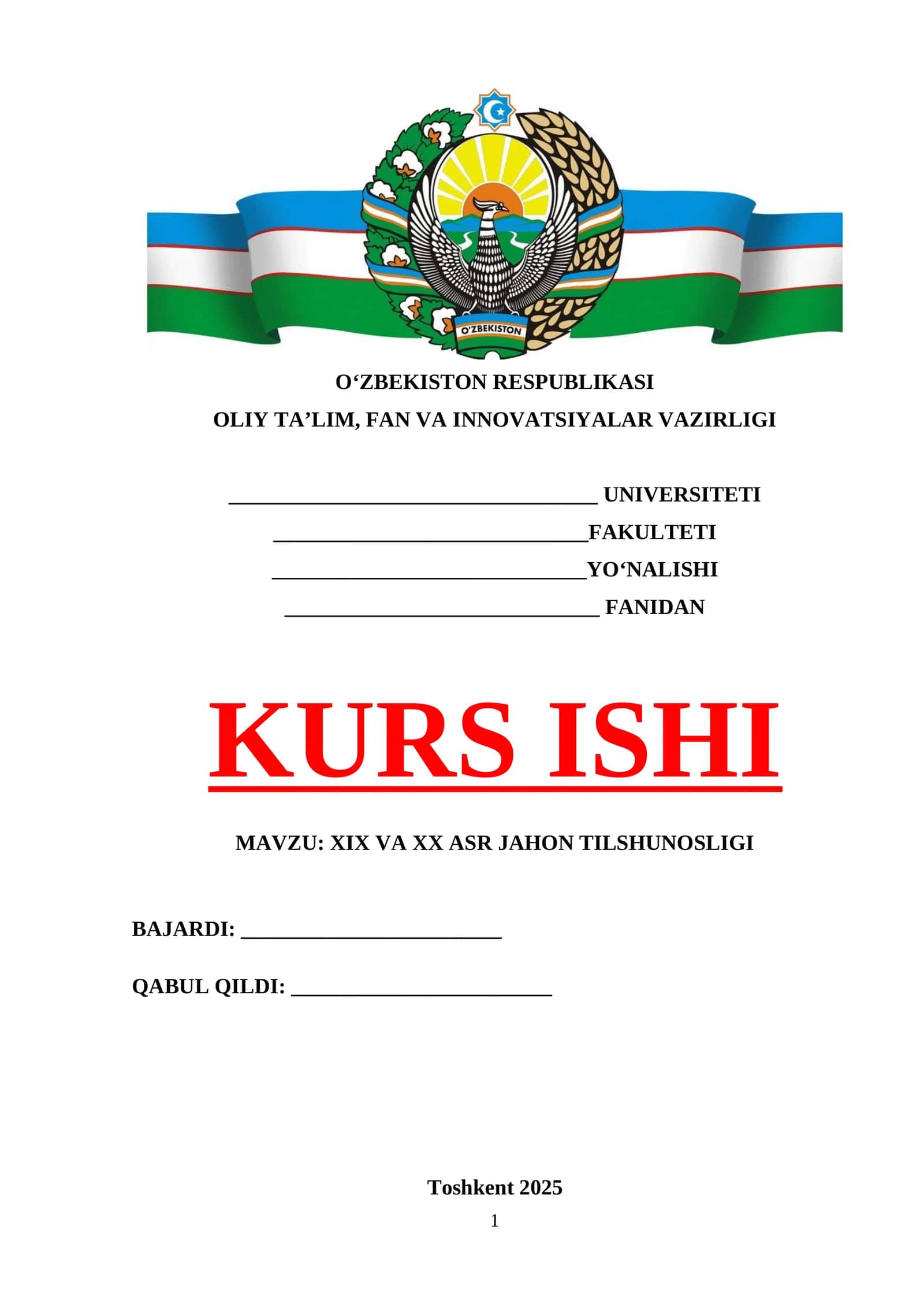 XIX va XX asr jahon tilshunosligi