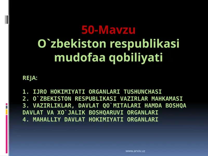 O`zbekiston Respublikasi Vazirlar Mahkamasi