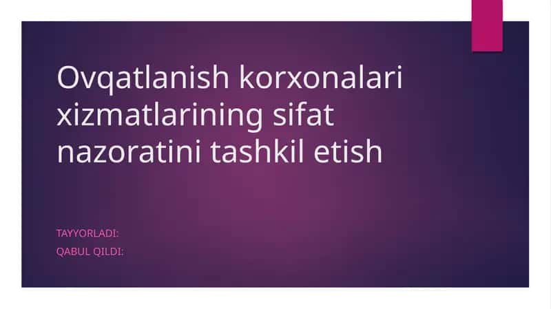 Oziq ovqat mahsulotlari