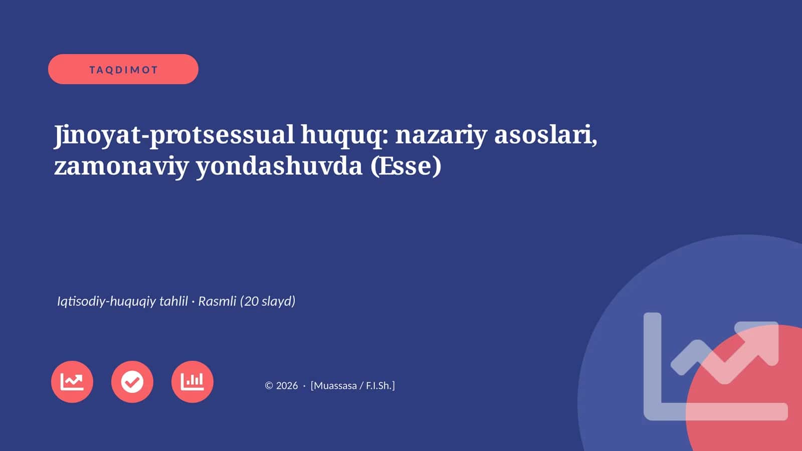 Jinoyat-protsessual huquq: nazariy asoslari, zamonaviy yondashuvda (Esse)