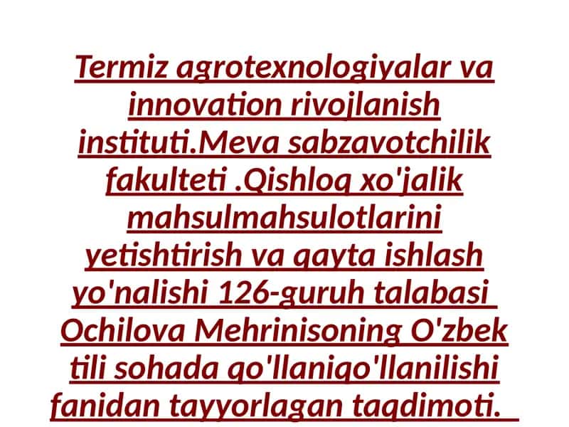 O'zbek tilining turkiy tillar bilan aloqasi