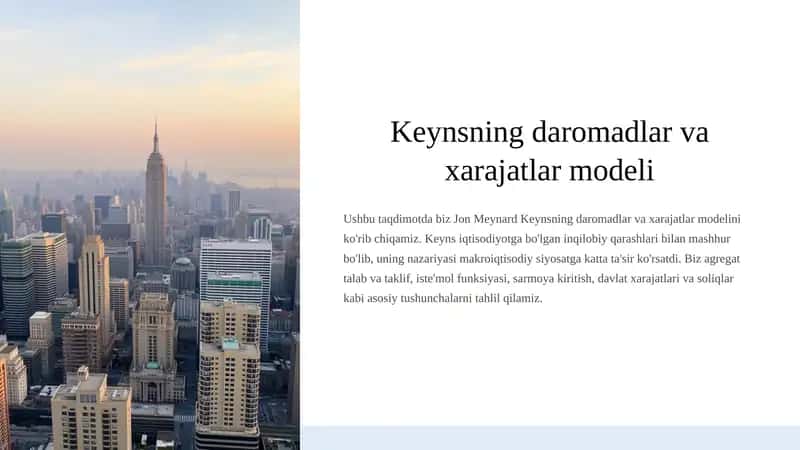 Keynsning daromadlar va xarajatlar modeli