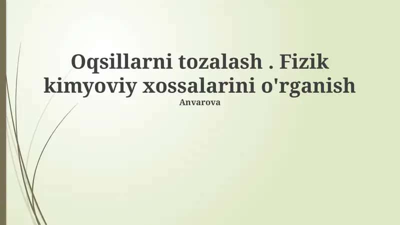 Oqsil Tozalash Usullari
