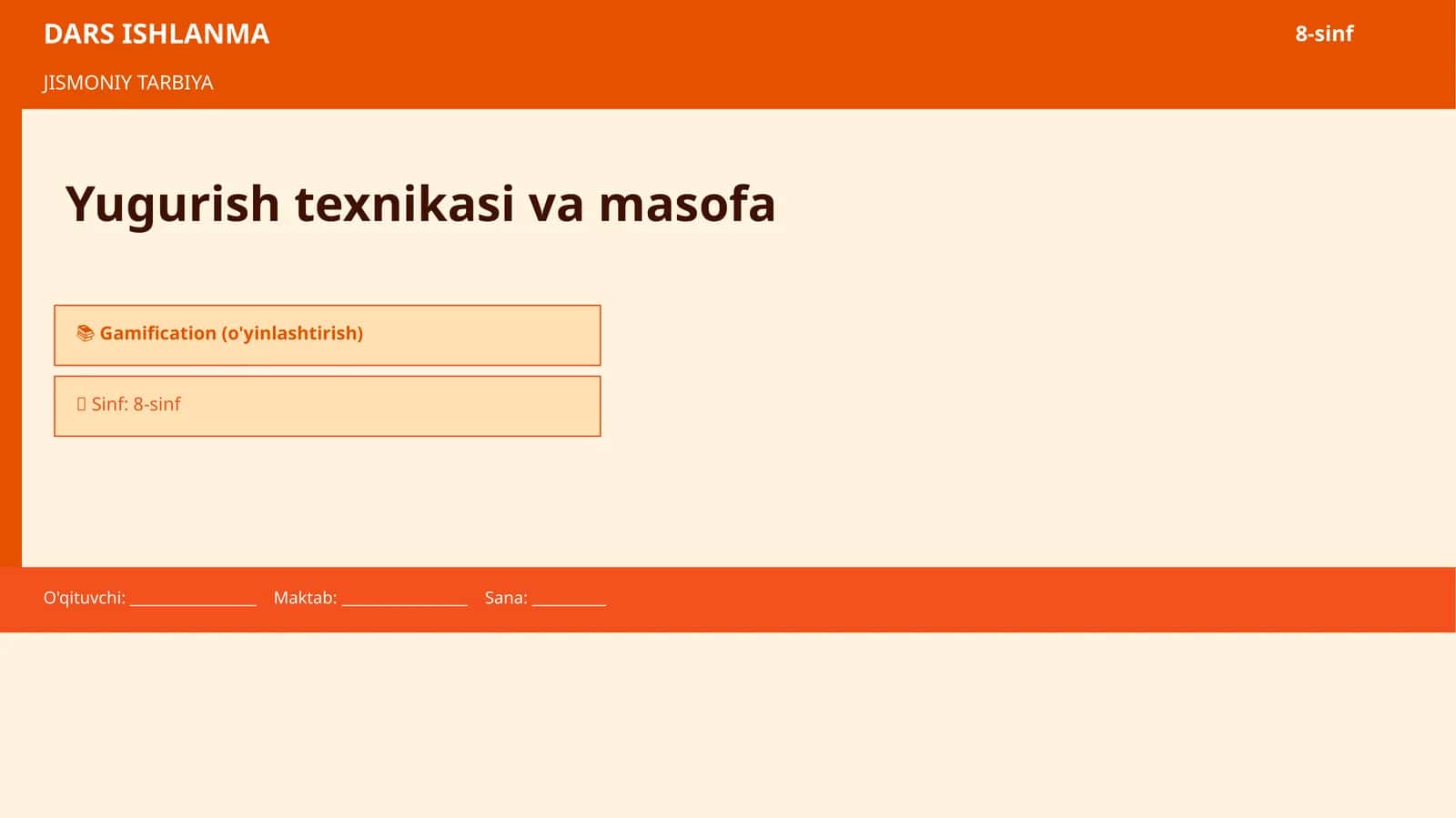Yugurish texnikasi va masofa