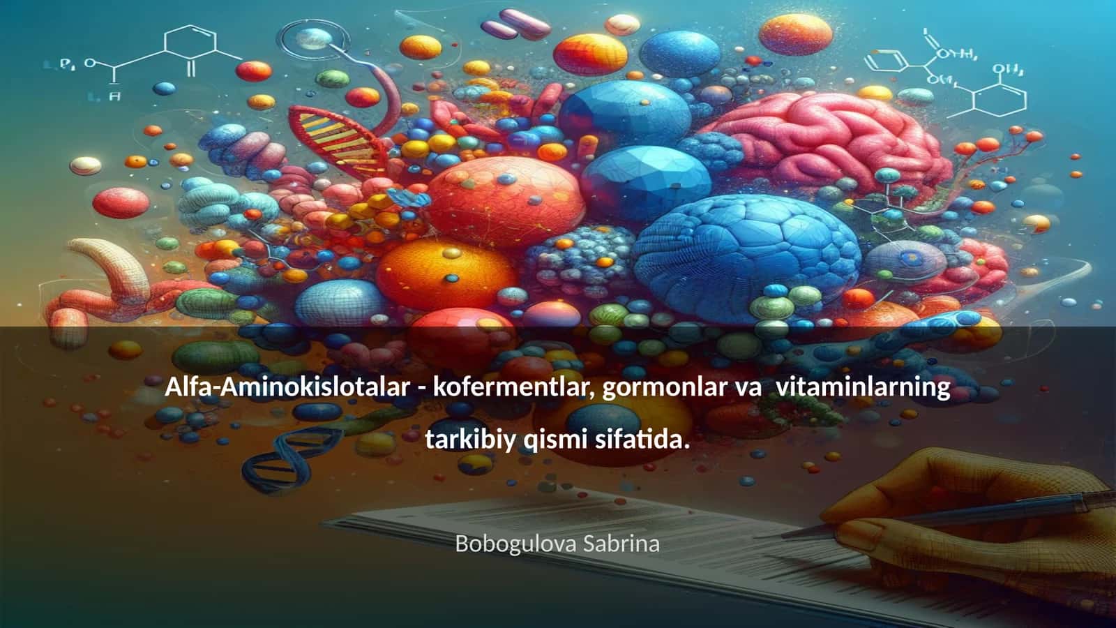 Alfa-Aminokislotalar - kofermentlar, gormonlar va vitaminlarning tarkibiy qismi sifatida
