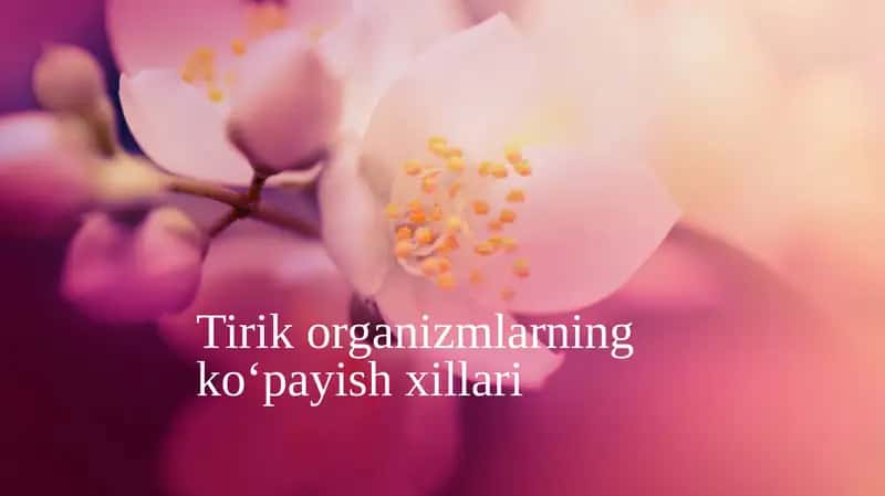 Tirik organizmlarning ko‘payish xillari