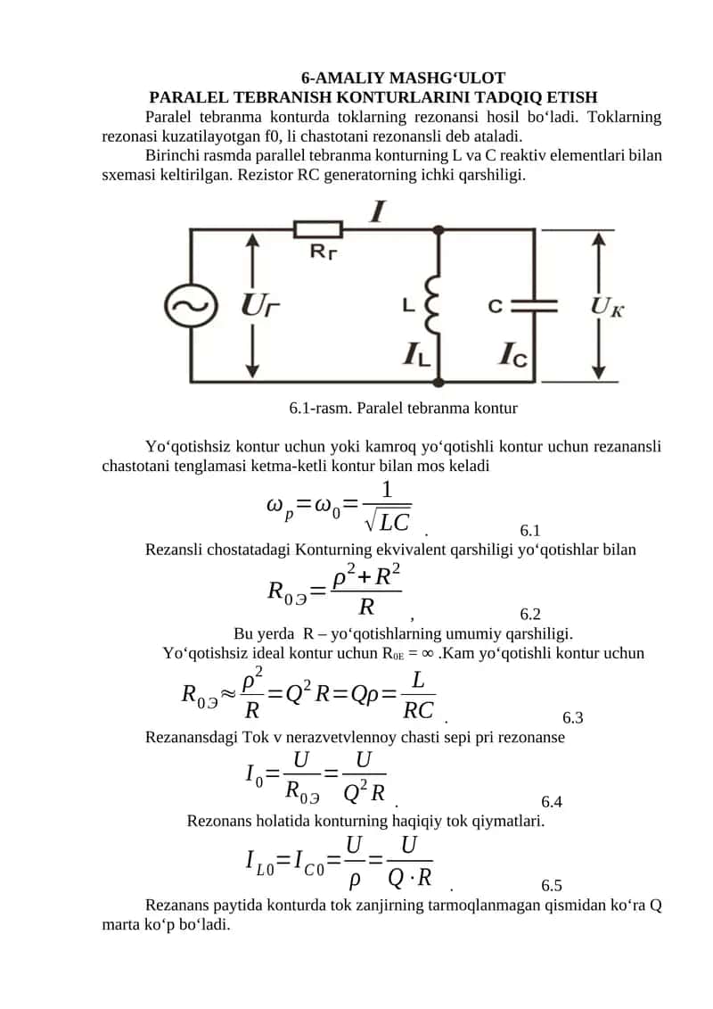 PARALEL TEBRANISH KONTURLARINI TADQIQ ETISH