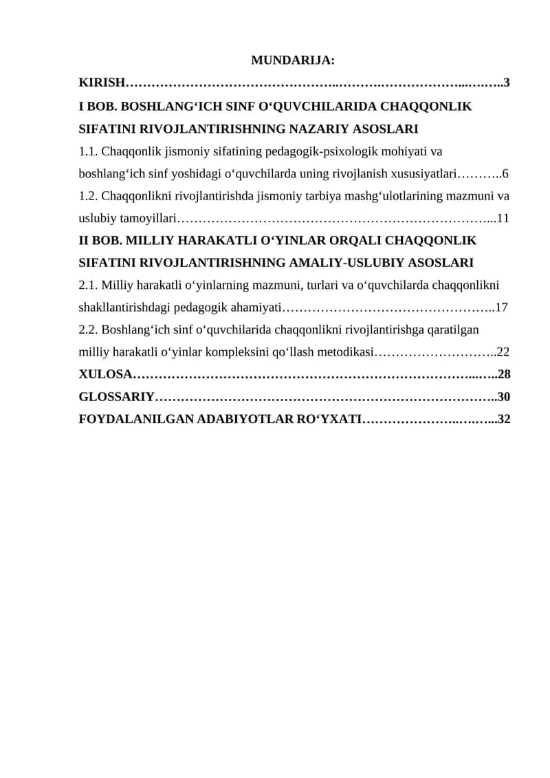 Boshlang'ich sinf o'quvchilarining chaqqonlik jismoniy sifatini rivojlantirishda milliy harakatli o'yinlarning ahamiyati