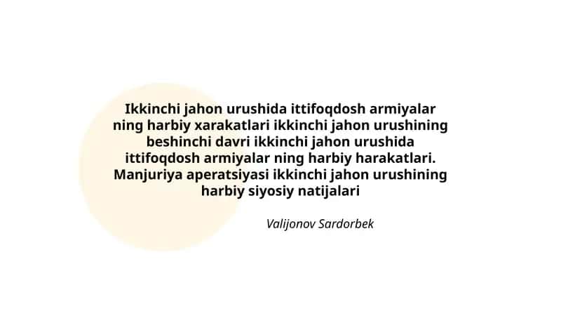 Manjuriya aperatsiyasi ikkinchi jahon urushining harbiy siyosiy natijalari