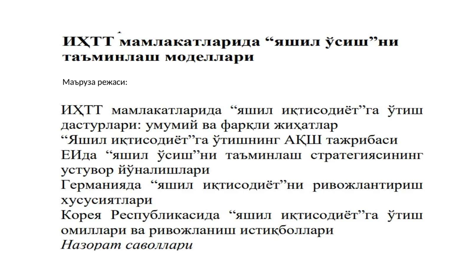 Маъруза режаси