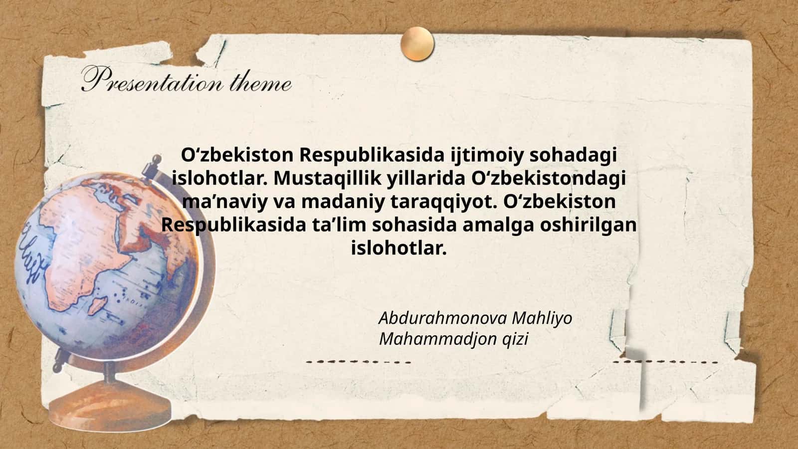 Abdurahmonova Mahliyo Mahammadjon qizi