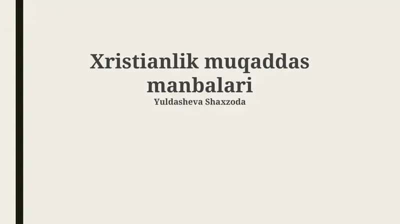 Xristianlik muqaddas manbalari