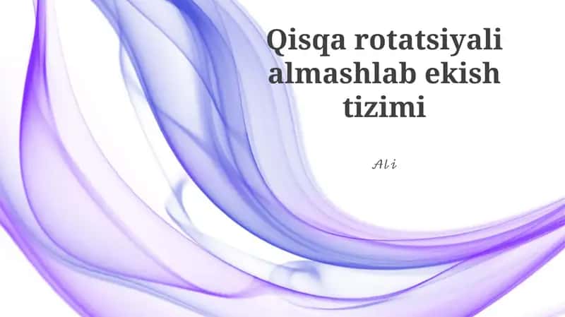 Qisqa rotatsiyali almashlab ekish tizimi