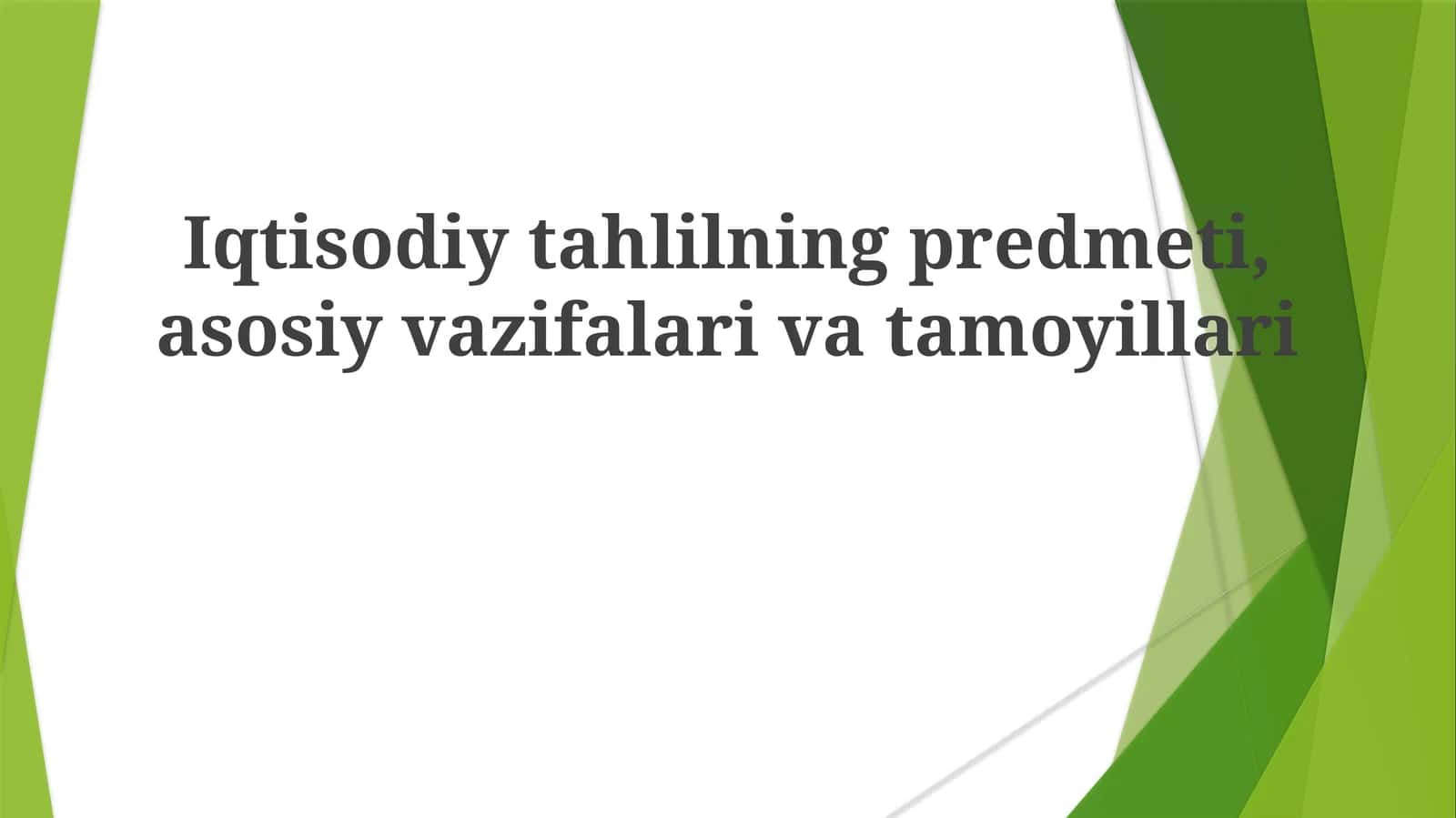 Iqtisodiy Tahlilning Asosiy Vazifalari