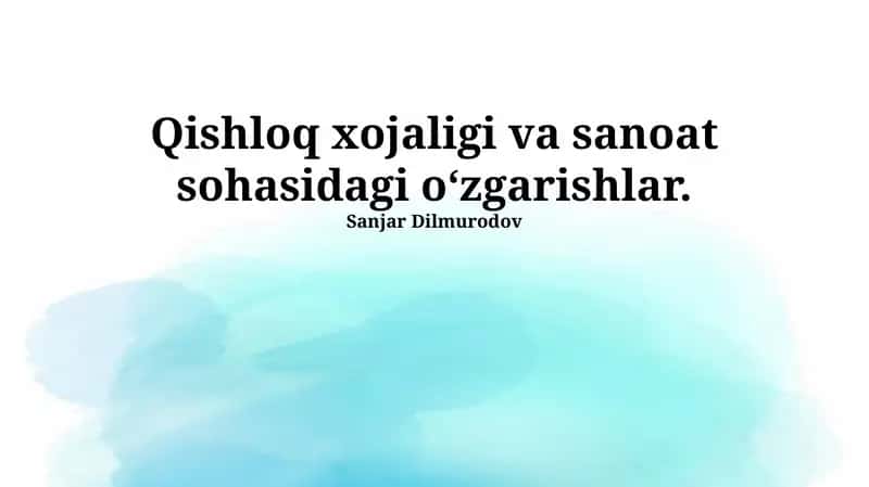 Sanoatdagi oʻzgarishlar