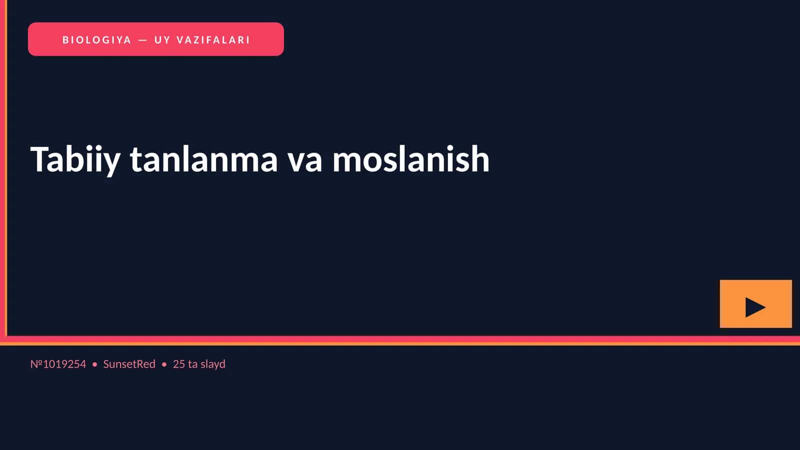 BIOLOGIYA — UY VAZIFALARI