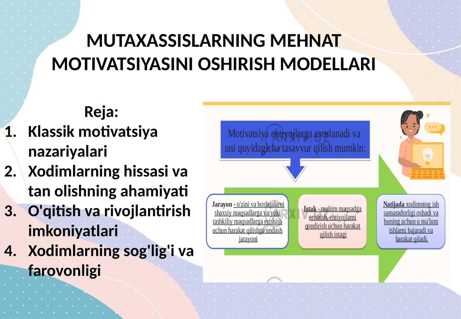 MUTAXASSISLARNING MEHNAT MOTIVATSIYASINI OSHIRISH MODELLARI