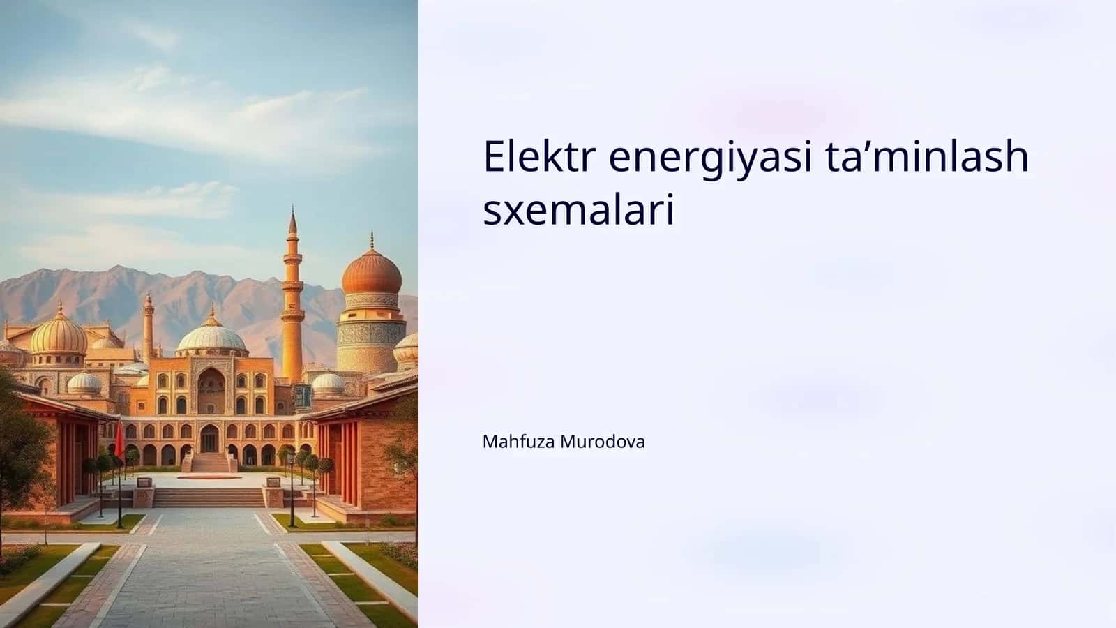 Elektr energiyasi taʼminlash sxemalari