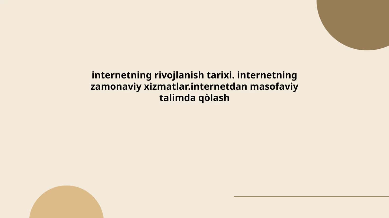 Internetning Rivojlanish Tarixi