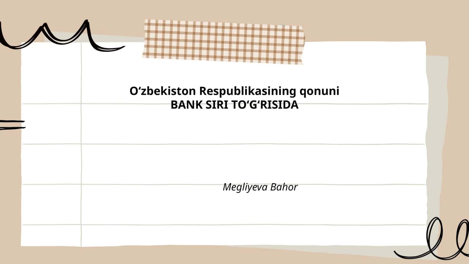 Bank siri tushunchasi