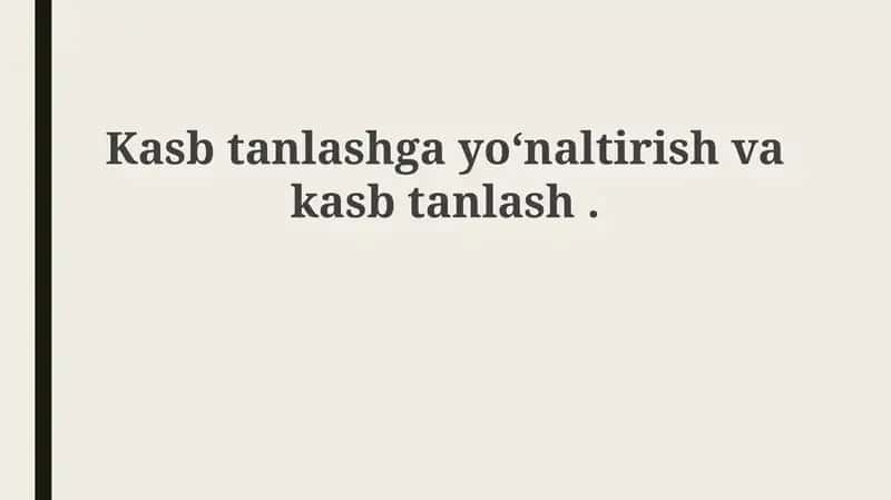 Kasbga yo'naltirish
