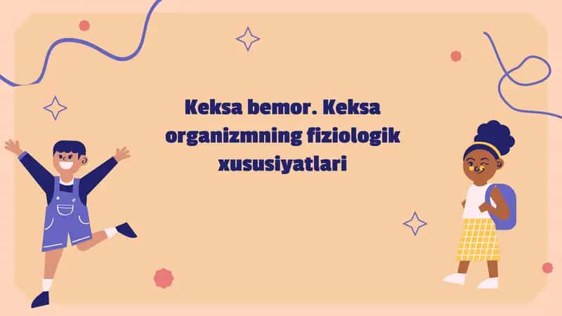 Keksa bemorlarda fiziologik o'zgarishlar tahlili