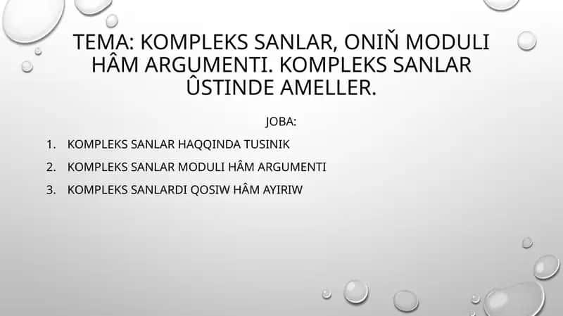 Kompleks sanlar