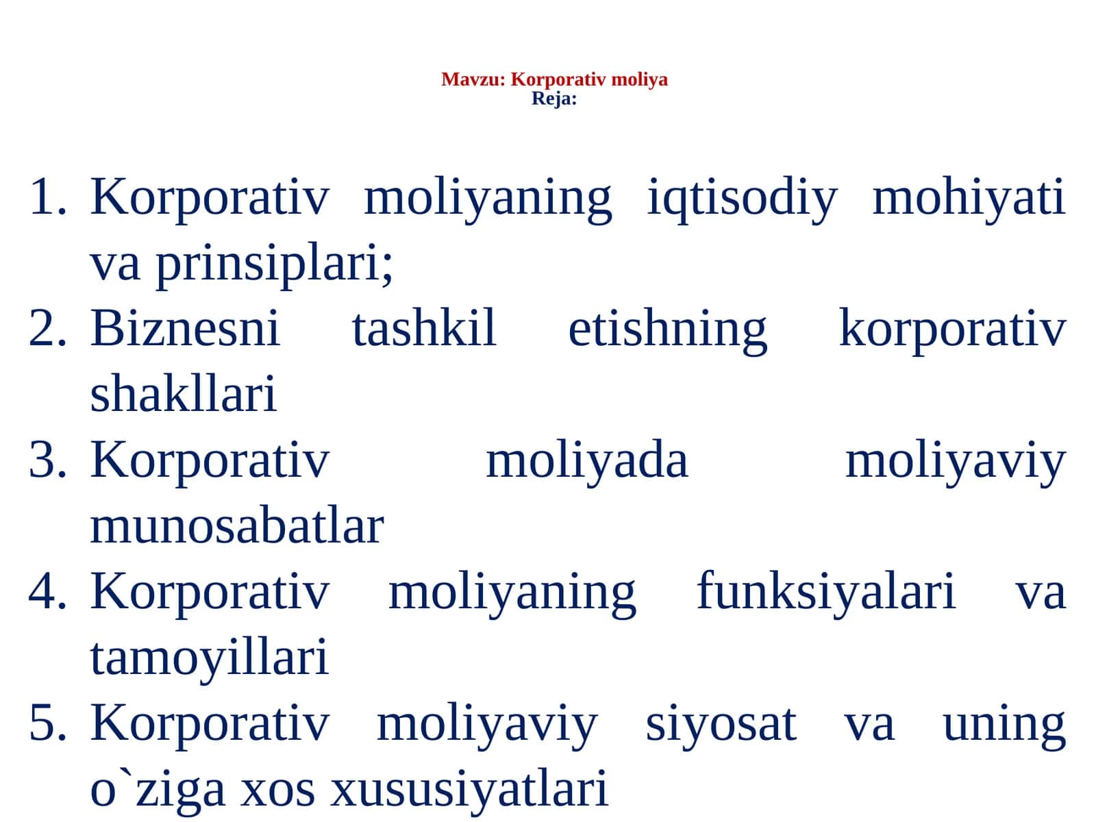 Korporativ moliya