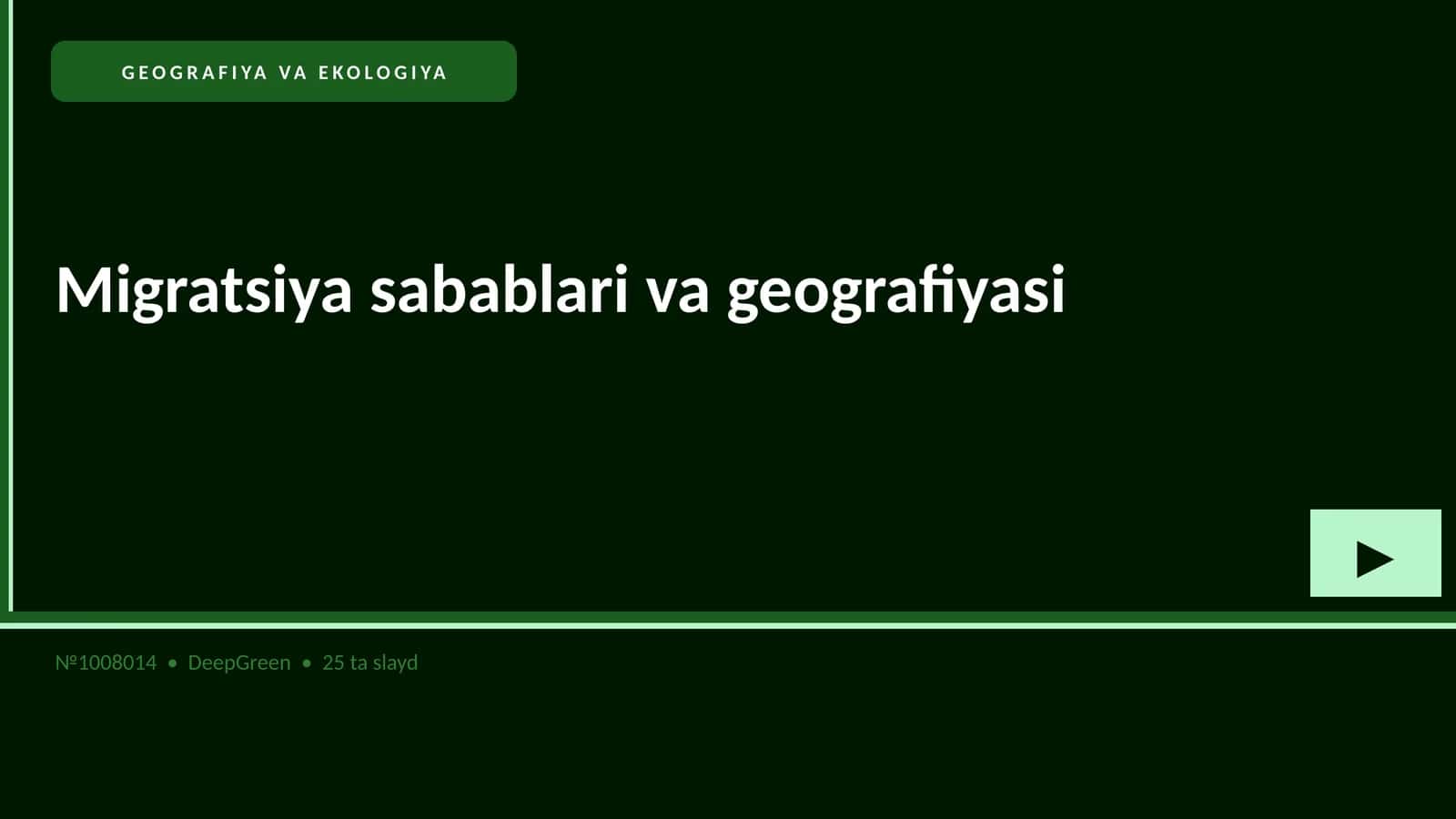 Migratsiya sabablari va geografiyasi