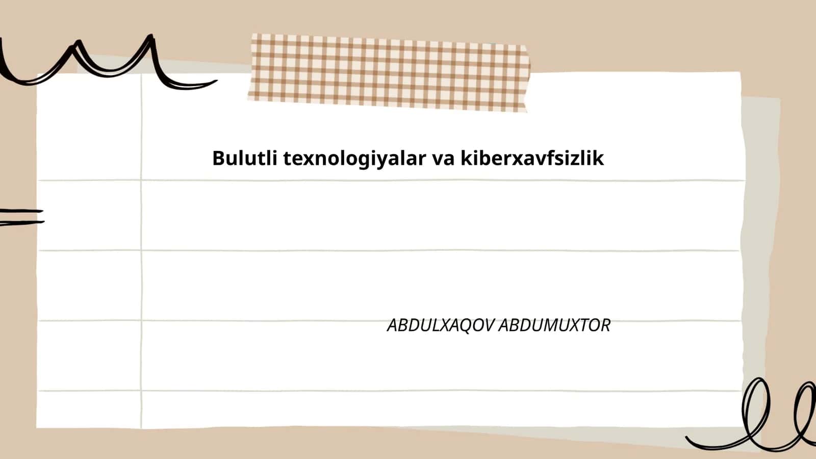 Bulutli hisoblash texnologiyalari arxitekturasi