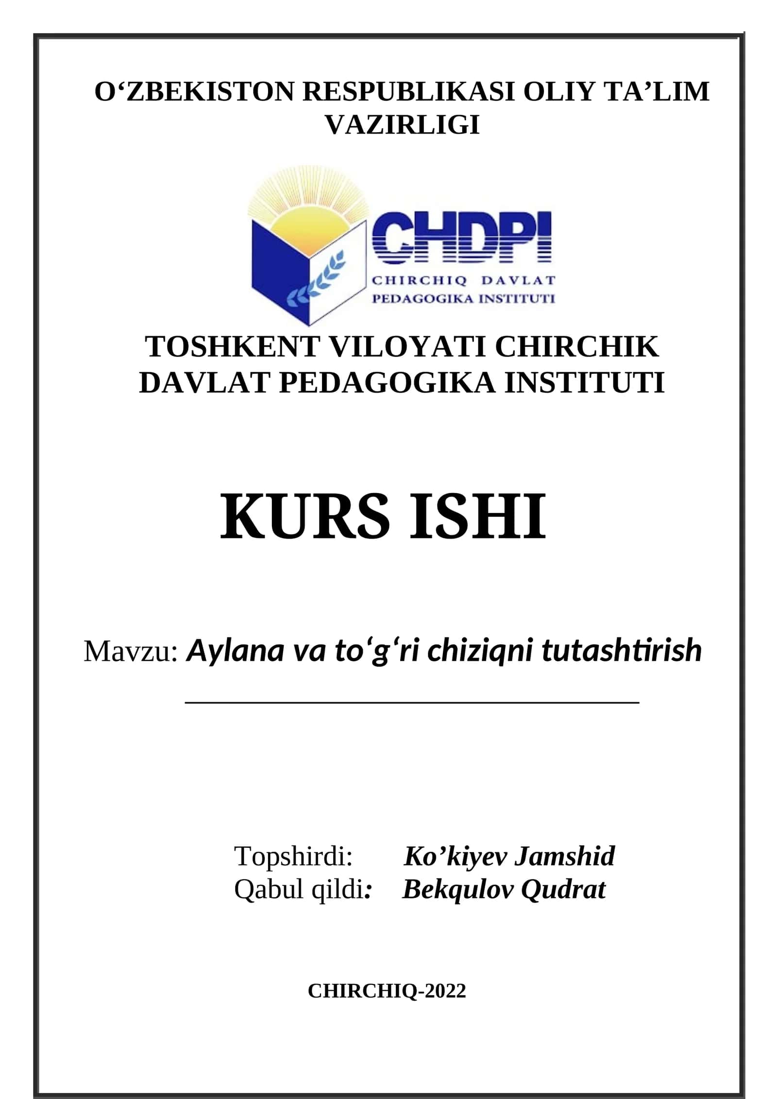 Aylana va to‘g‘ri chiziqni tutashtirish