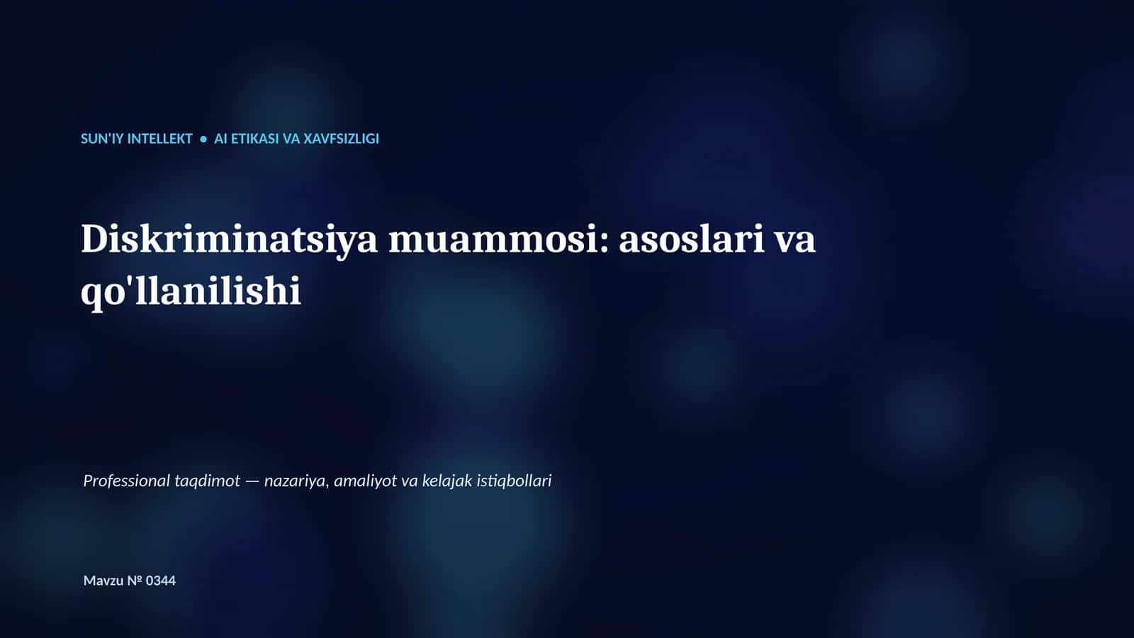 Diskriminatsiya muammosi: asoslari va qo'llanilishi