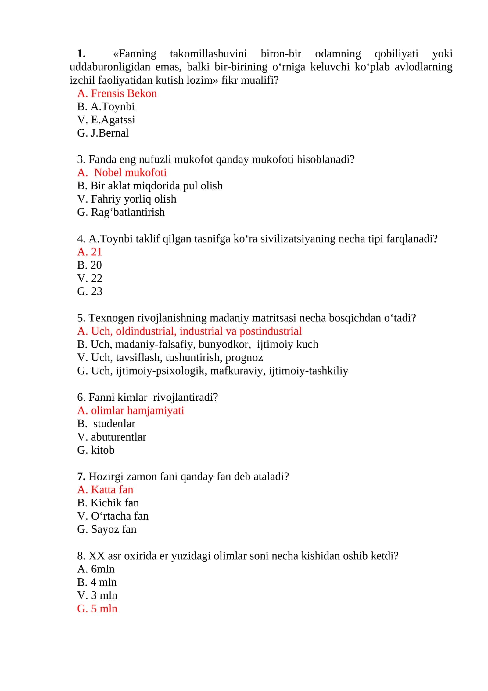 Texnogen rivojlanishning madaniy matritsasi